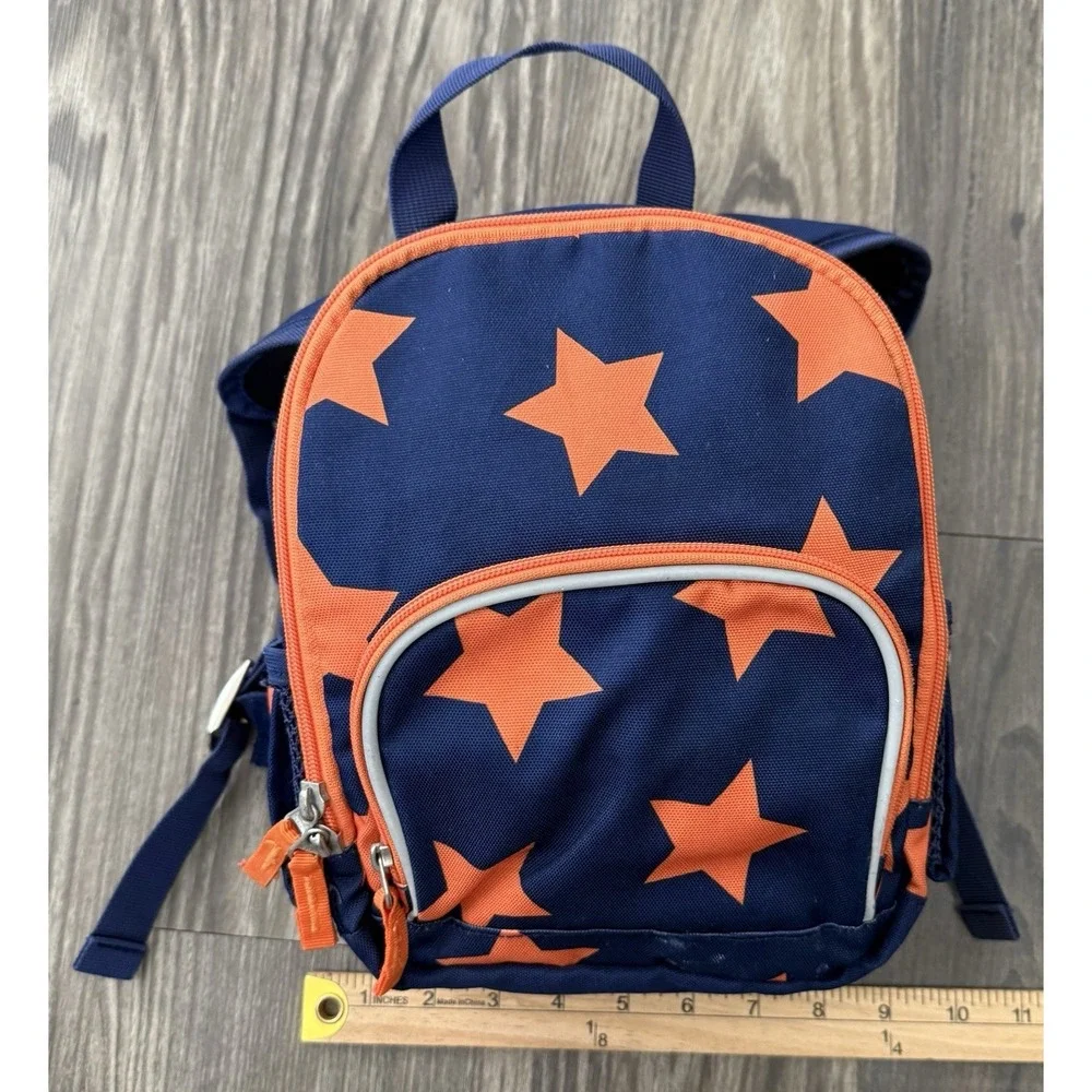 Pottery Barn Kids Orange Stars Navy Mini Pre-K Backpack Preschool School BTS